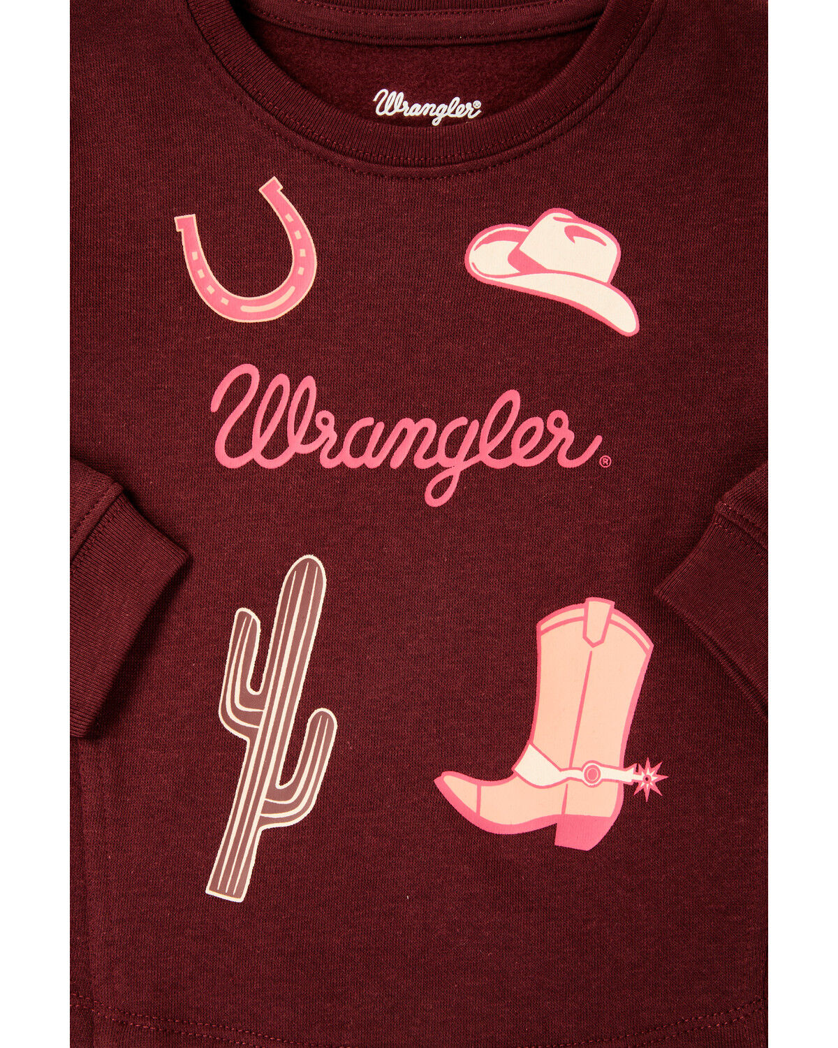Wrangler Toddler Girls' Conversational Long Sleeve Graphic Shirt