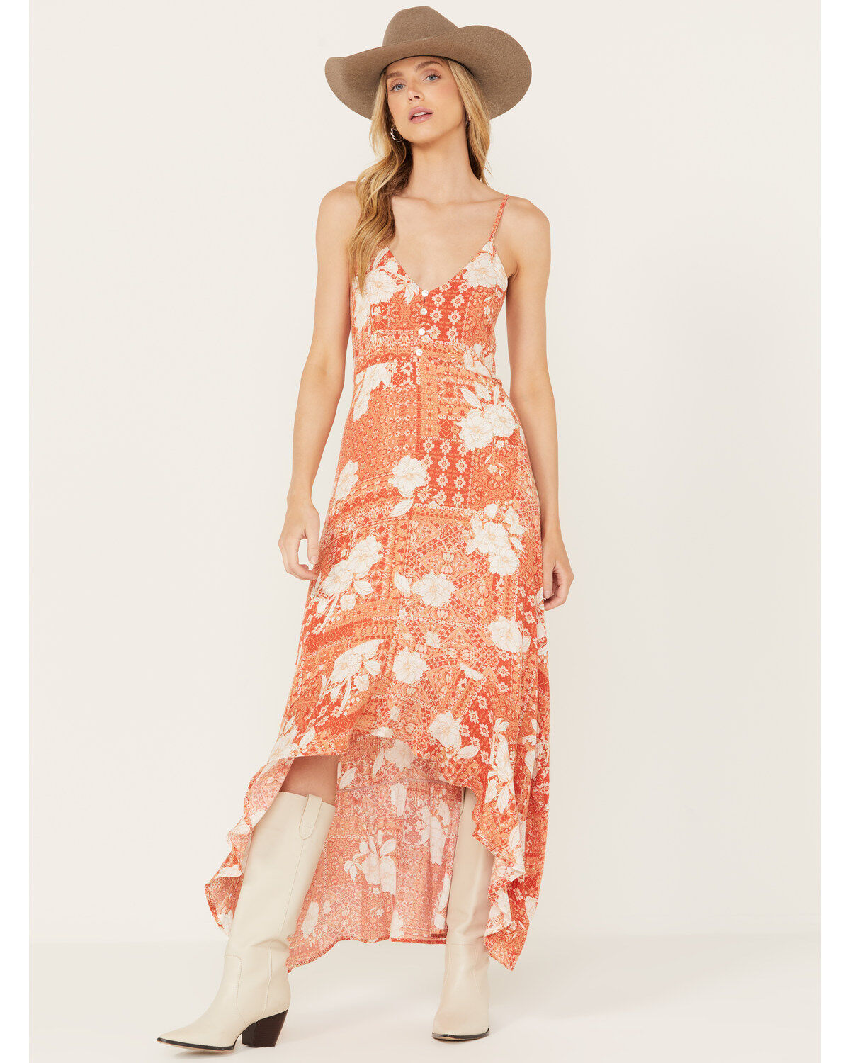 Wild Moss Women's Floral Patchwork Maxi Dress