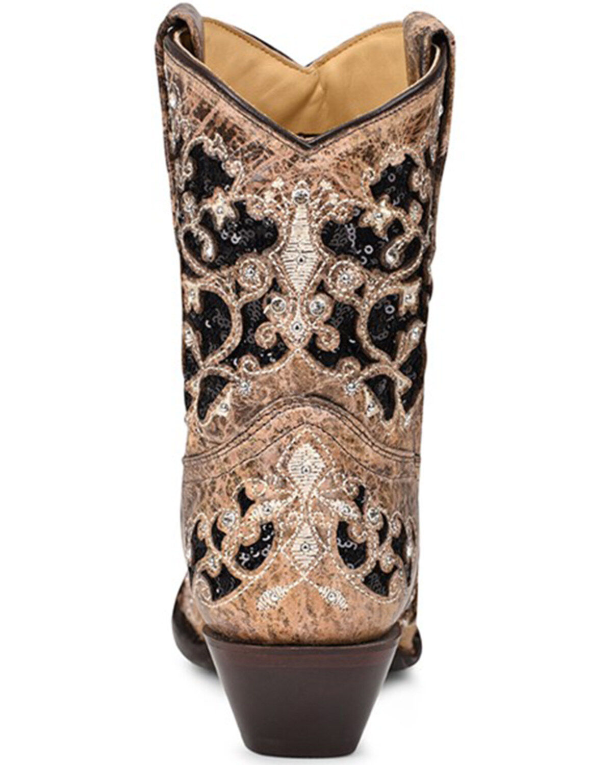 Corral Women's Brown Inlay Western Booties - Snip Toe