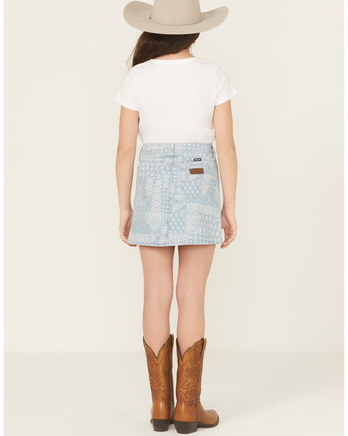 Wrangler Girls' Bandana Print Denim Skirt