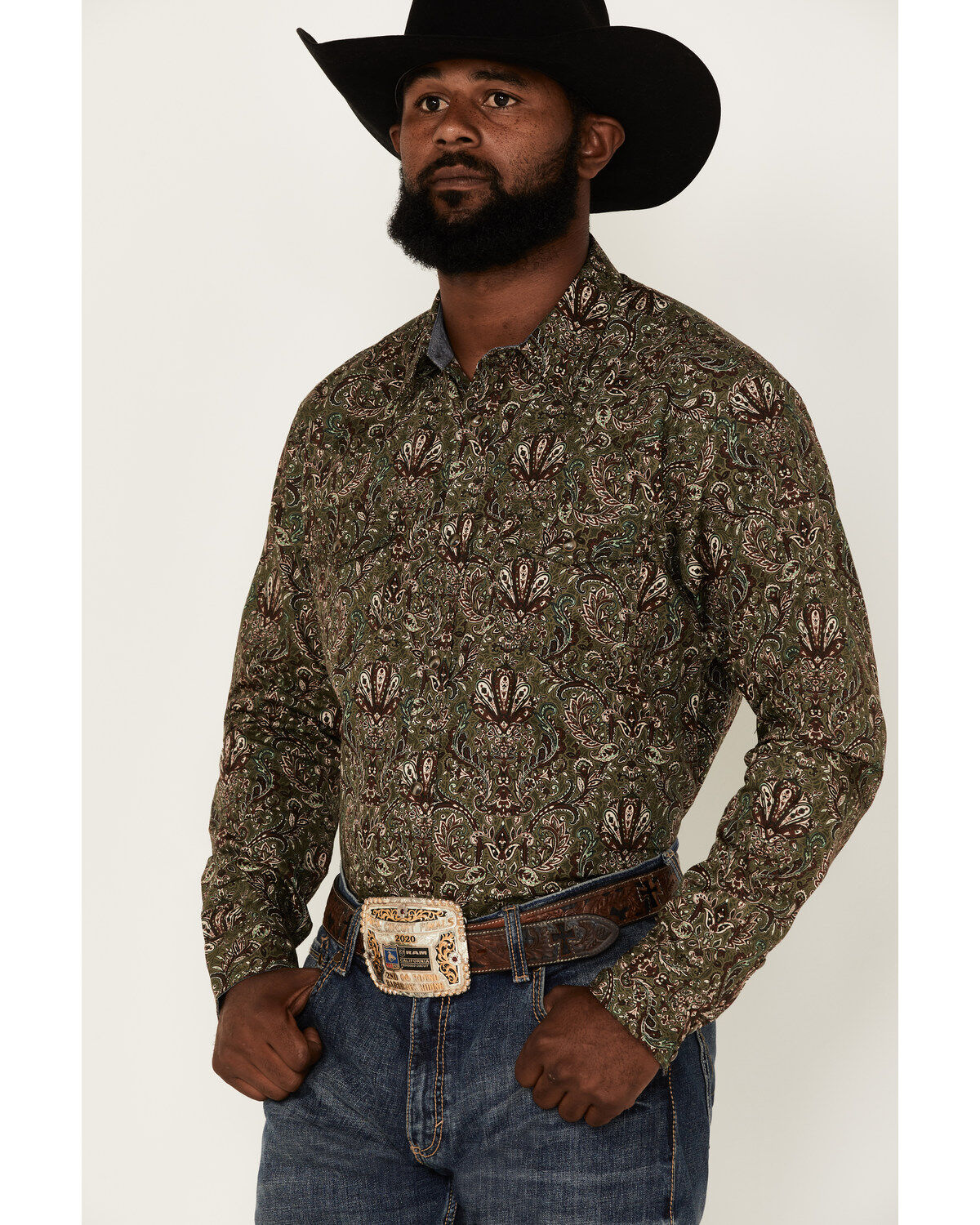 Cody James Men's Rio Sonora Paisley Print Long Sleeve Snap Western Shirt