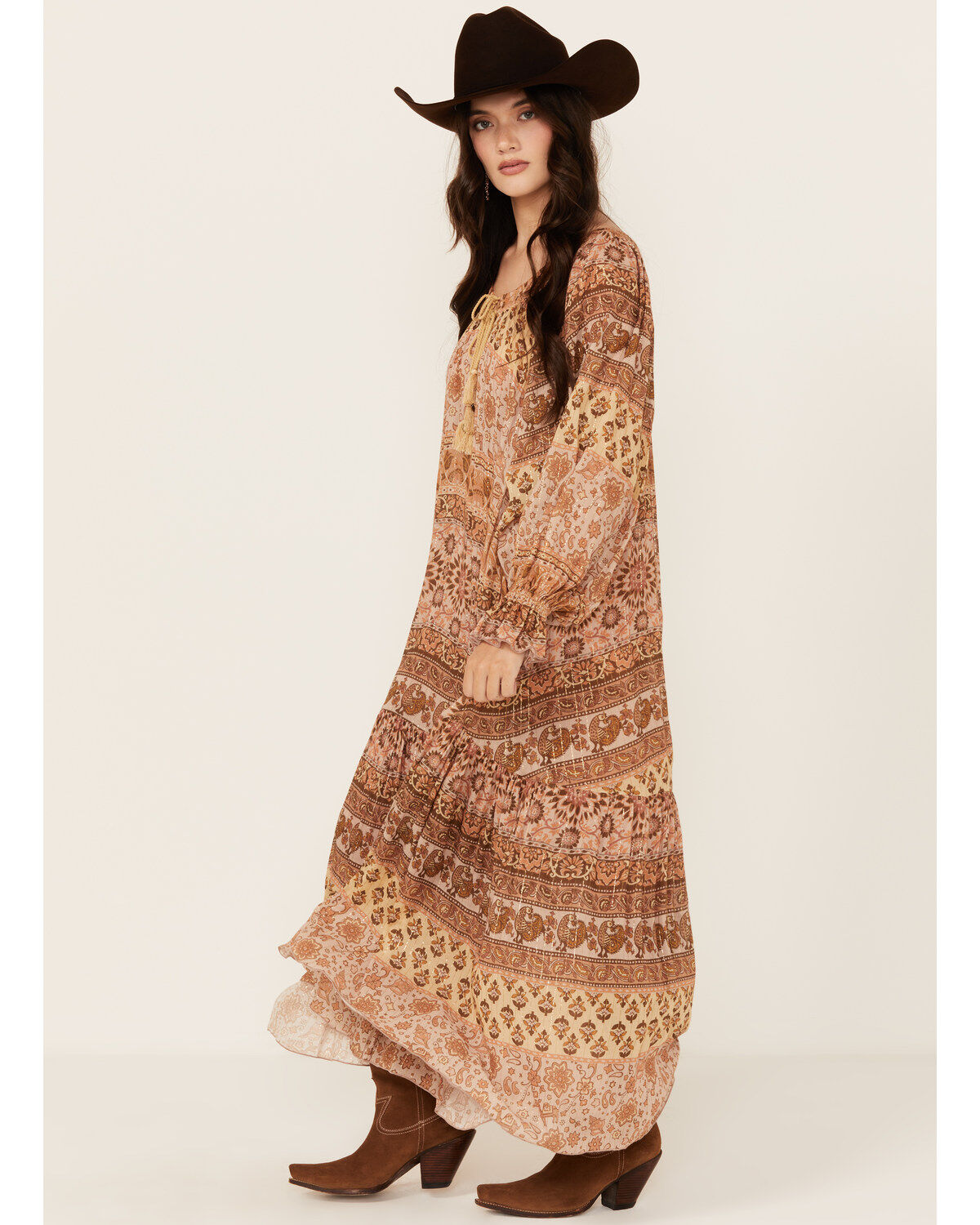 Spell Women's Lovers Beack Border Print Maxi Dress