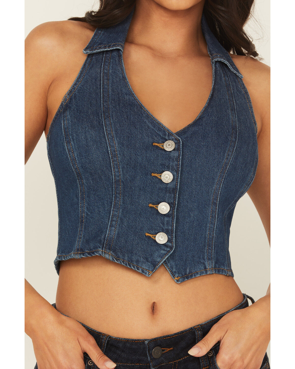 Levi's Women's Dark Wash Denim Halter Top