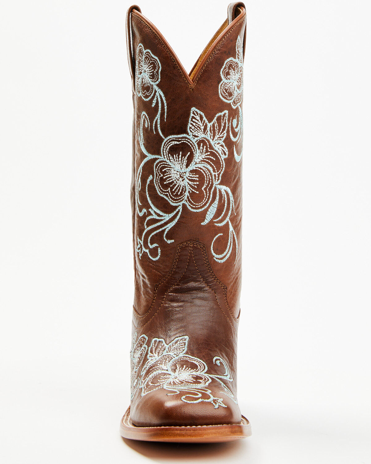 Shyanne Women's Lasy Floral Embroidered Western Boots - Broad Square Toe