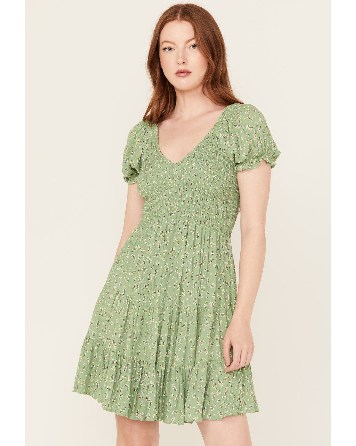 Angie Women's Floral Print Short Sleeve Mini Dress