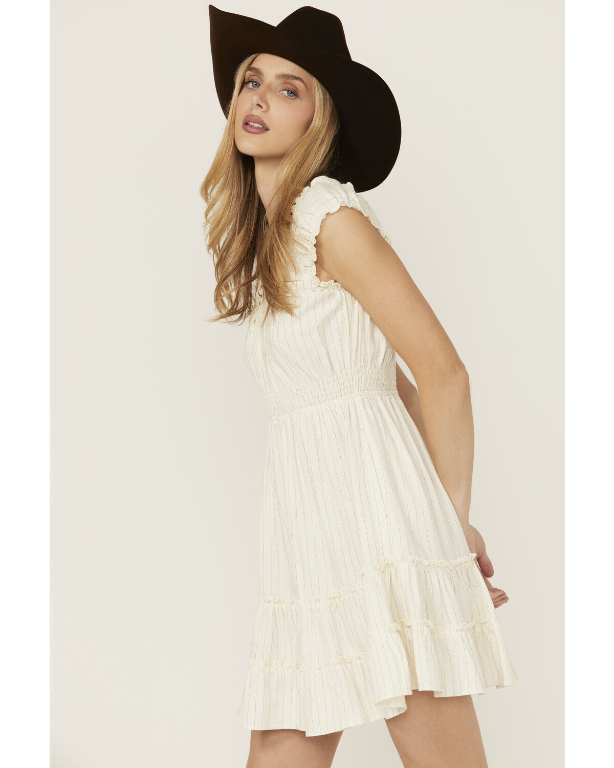 Wild Moss Women's Crochet Trim Mini Dress