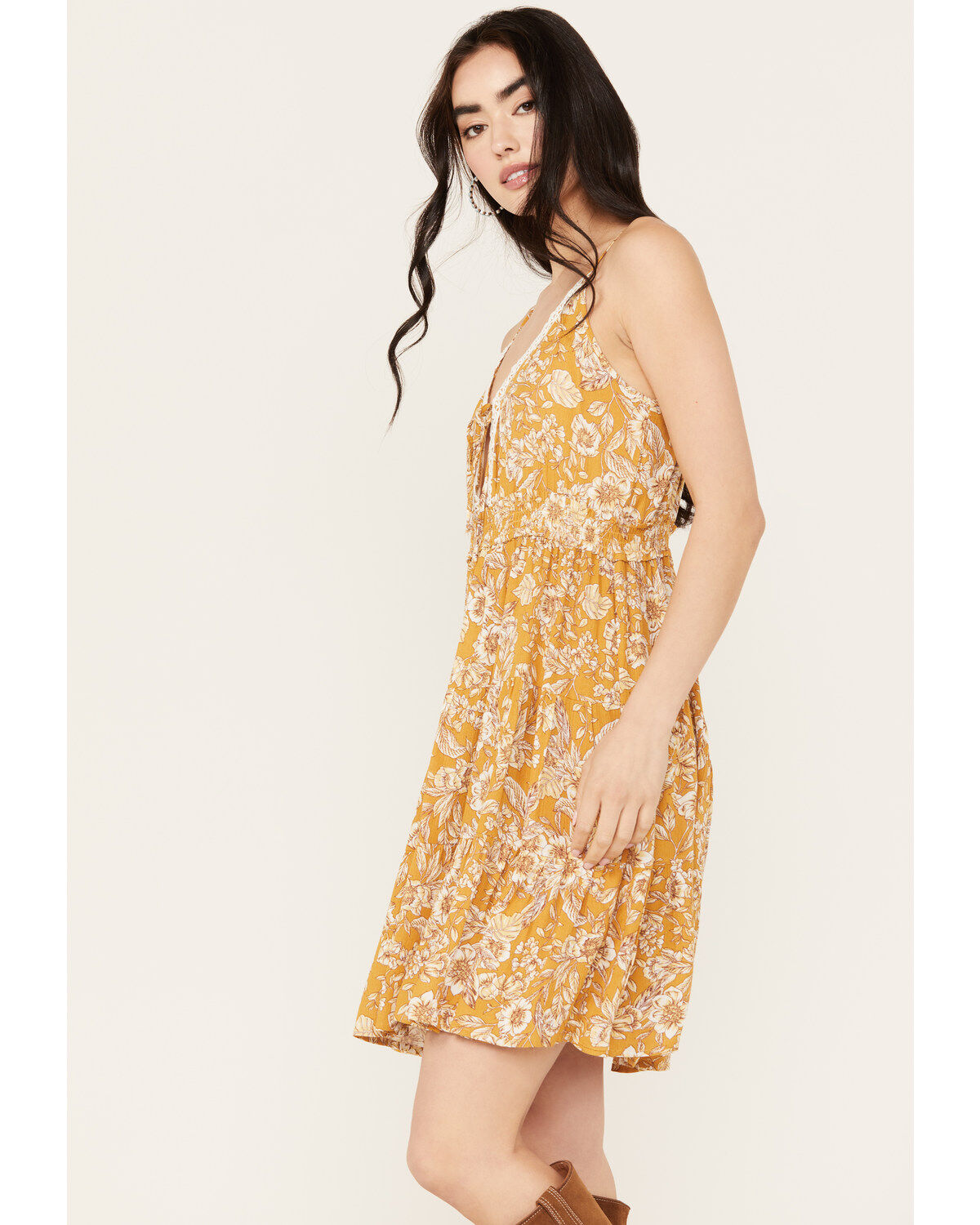 Wild Moss Women's Smocked Waist Cami Mini Dress