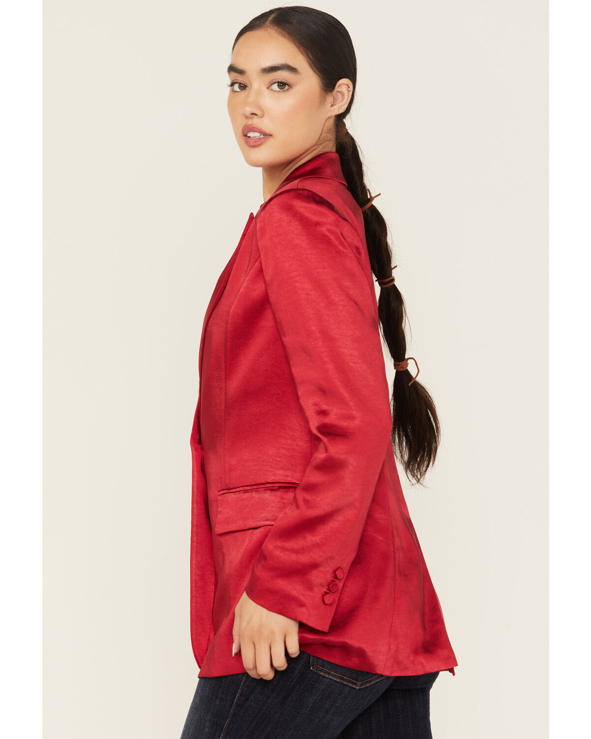 Skies are Blue Women's Satin Blazer