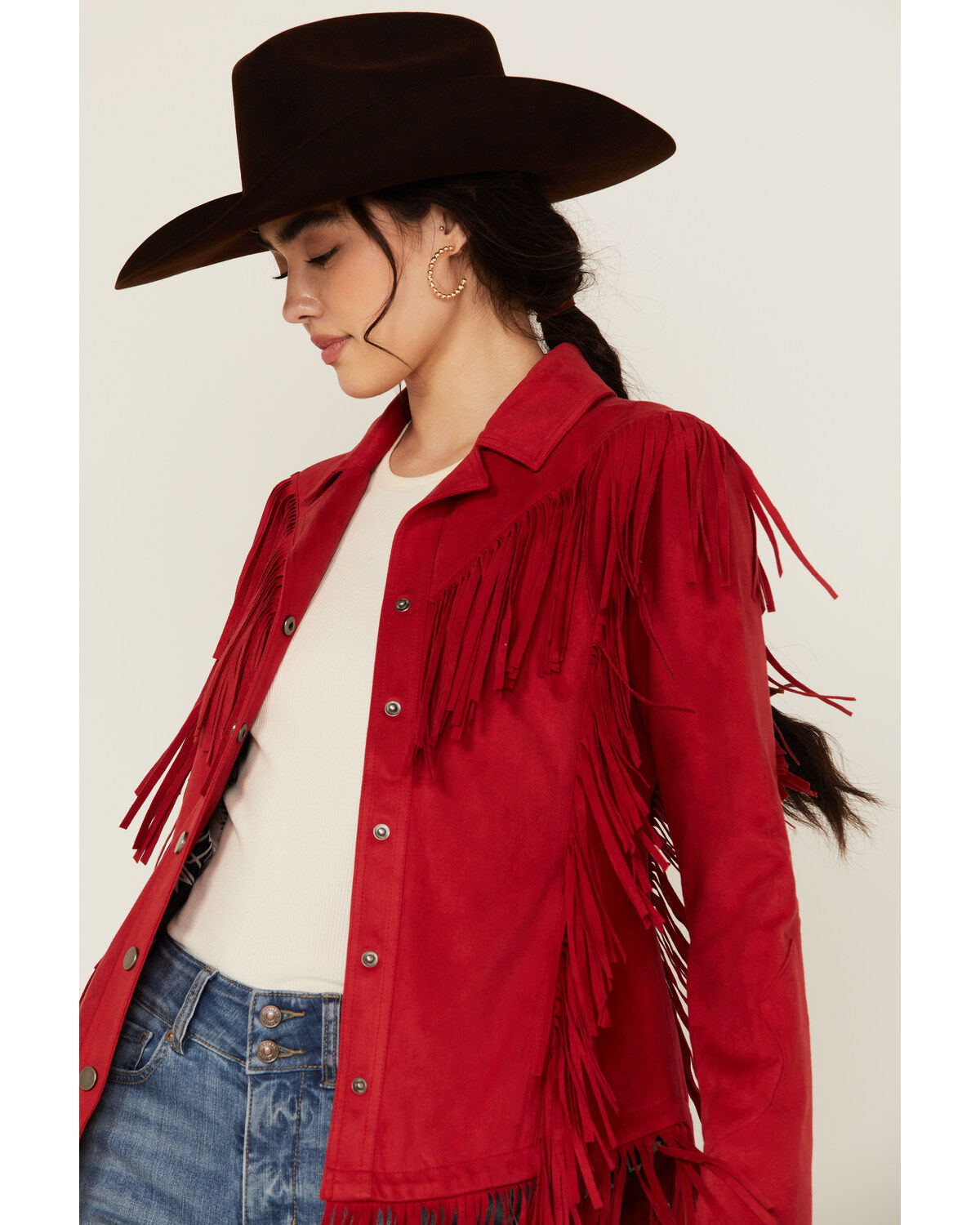 Powder River Outfitters Women's Faux Suede Fringe Jacket