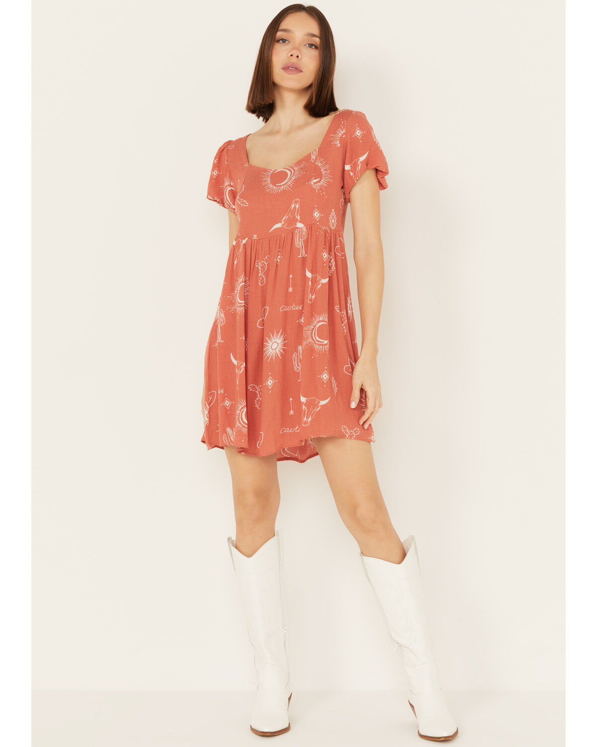 Wild Moss Women's Novelty Print Mini Dress