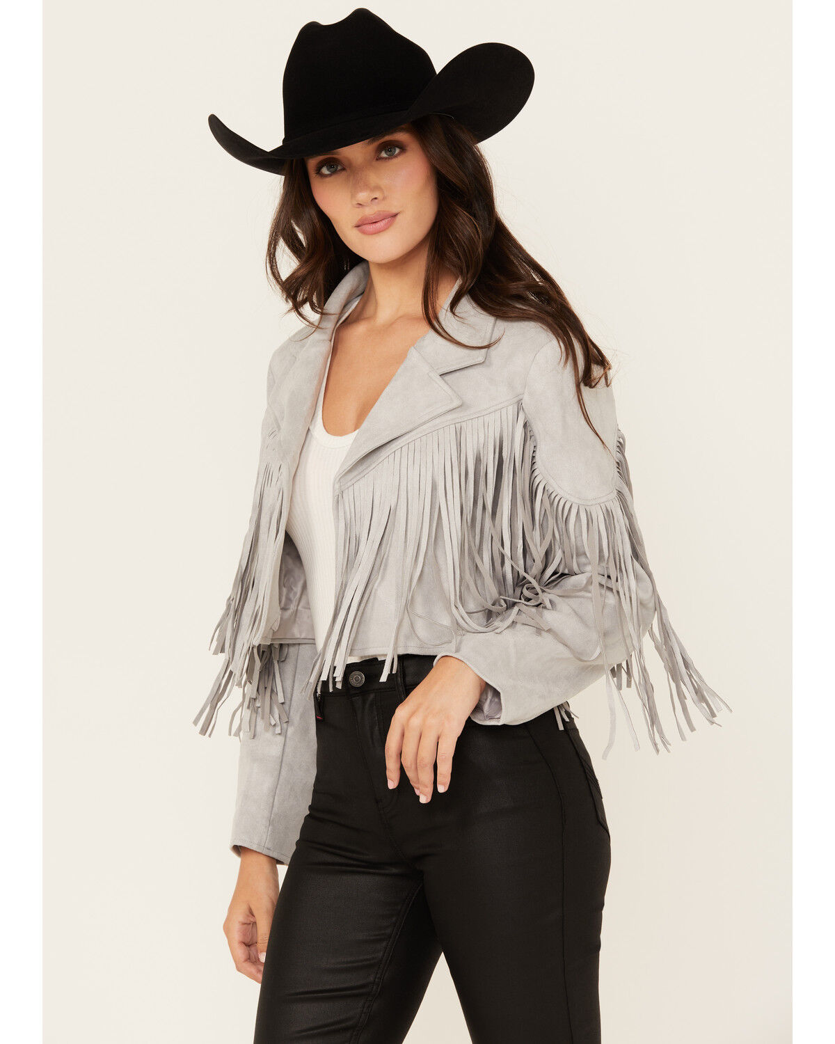 Saints & Hearts Women's Faux Suede Fringe Jacket