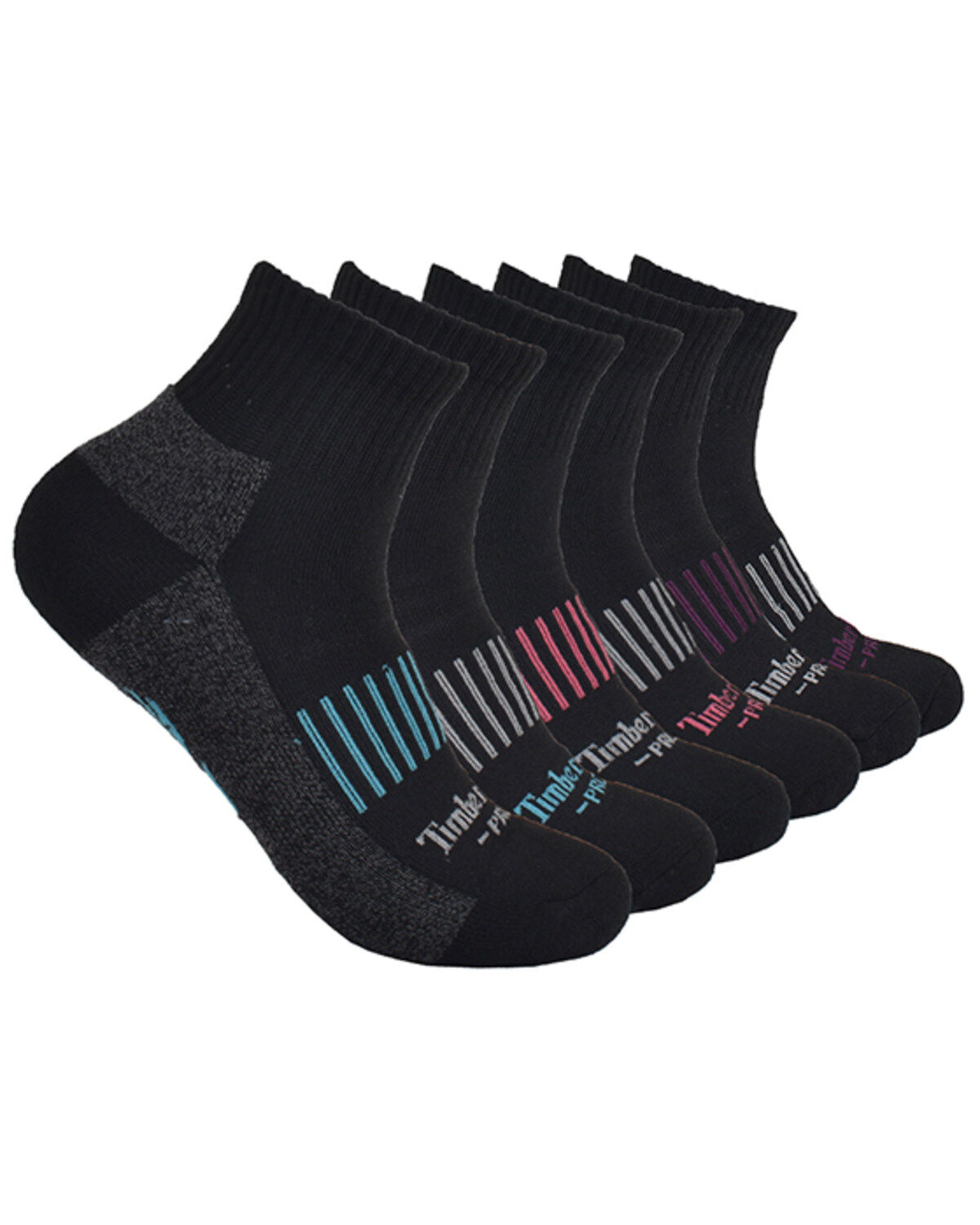 Timberland PRO Women's Contrast Logo Quarter Socks - 6 Piece