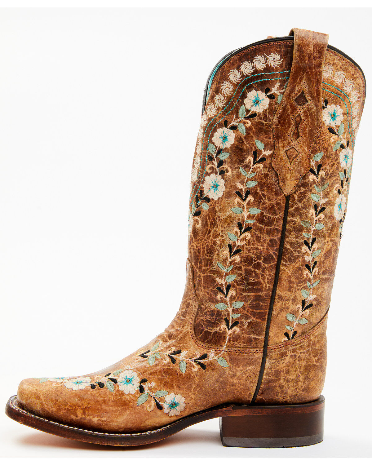 Corral Women's Floral Blacklight Western Boots - Square Toe
