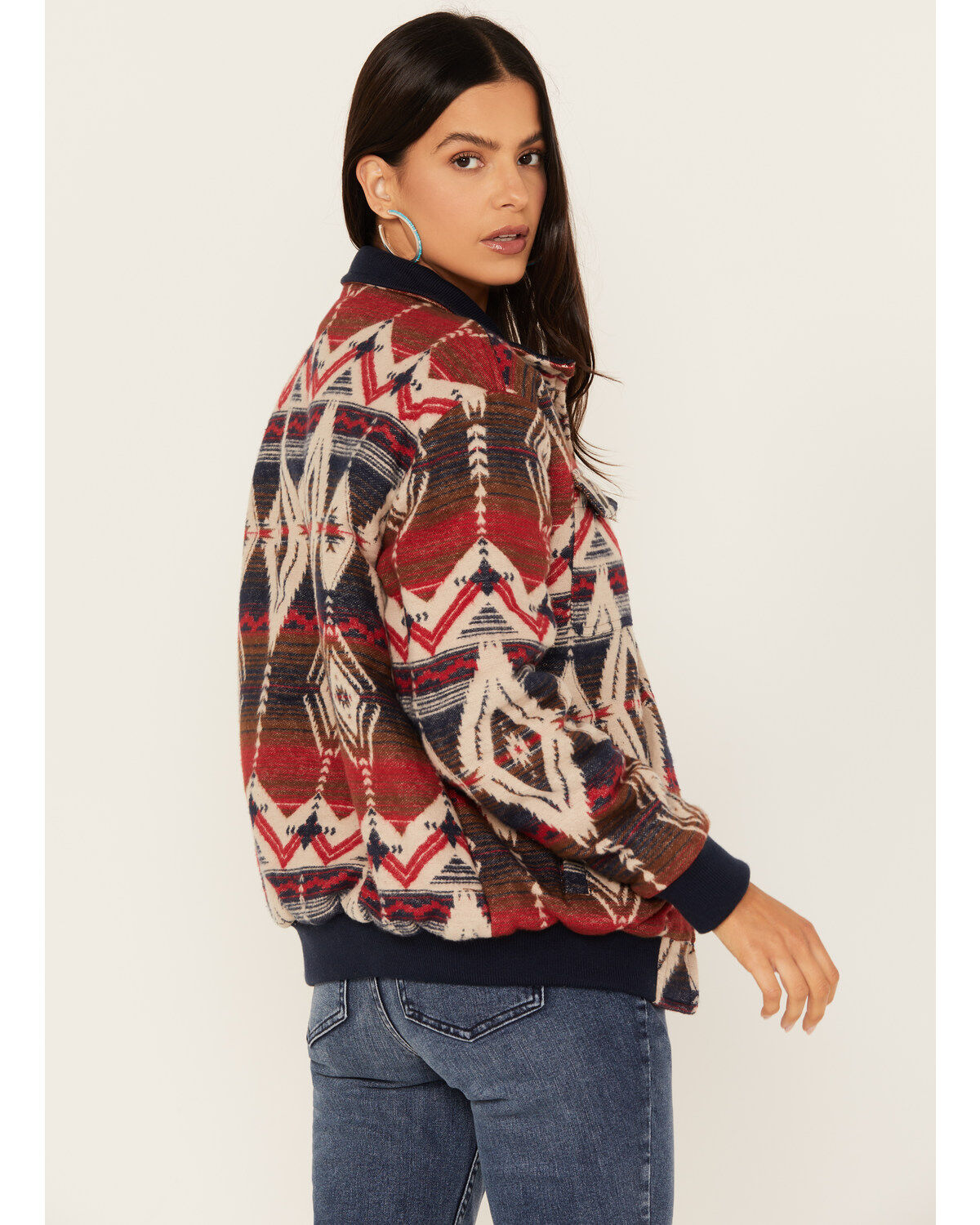 Rock & Roll Denim Women's Southwestern Print Bomber Jacket
