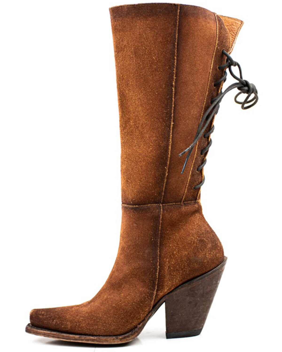 Dan Post Women's Corsette Back Lace Tall Western Leather Boots - Snip Toe