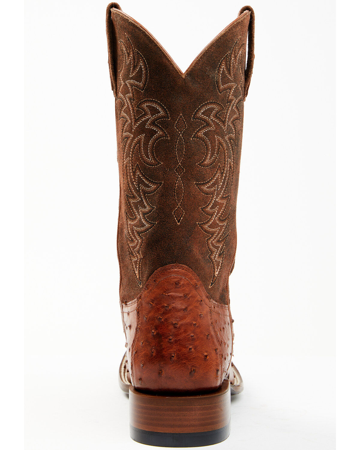 Cody James Men's Brandy Genuine Ostrich Exotic Western Boots - Broad Square Toe