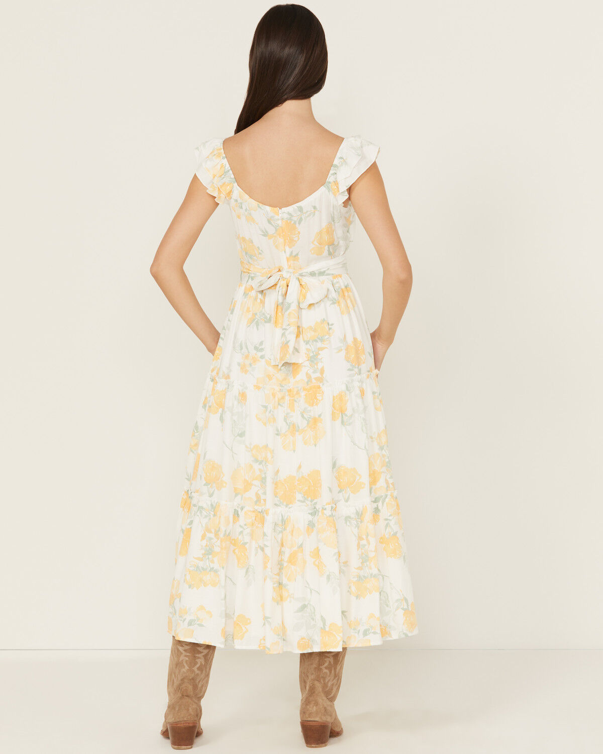 Ash & Violet Women's Floral Print Sleeveless Floral Print Midi Dress