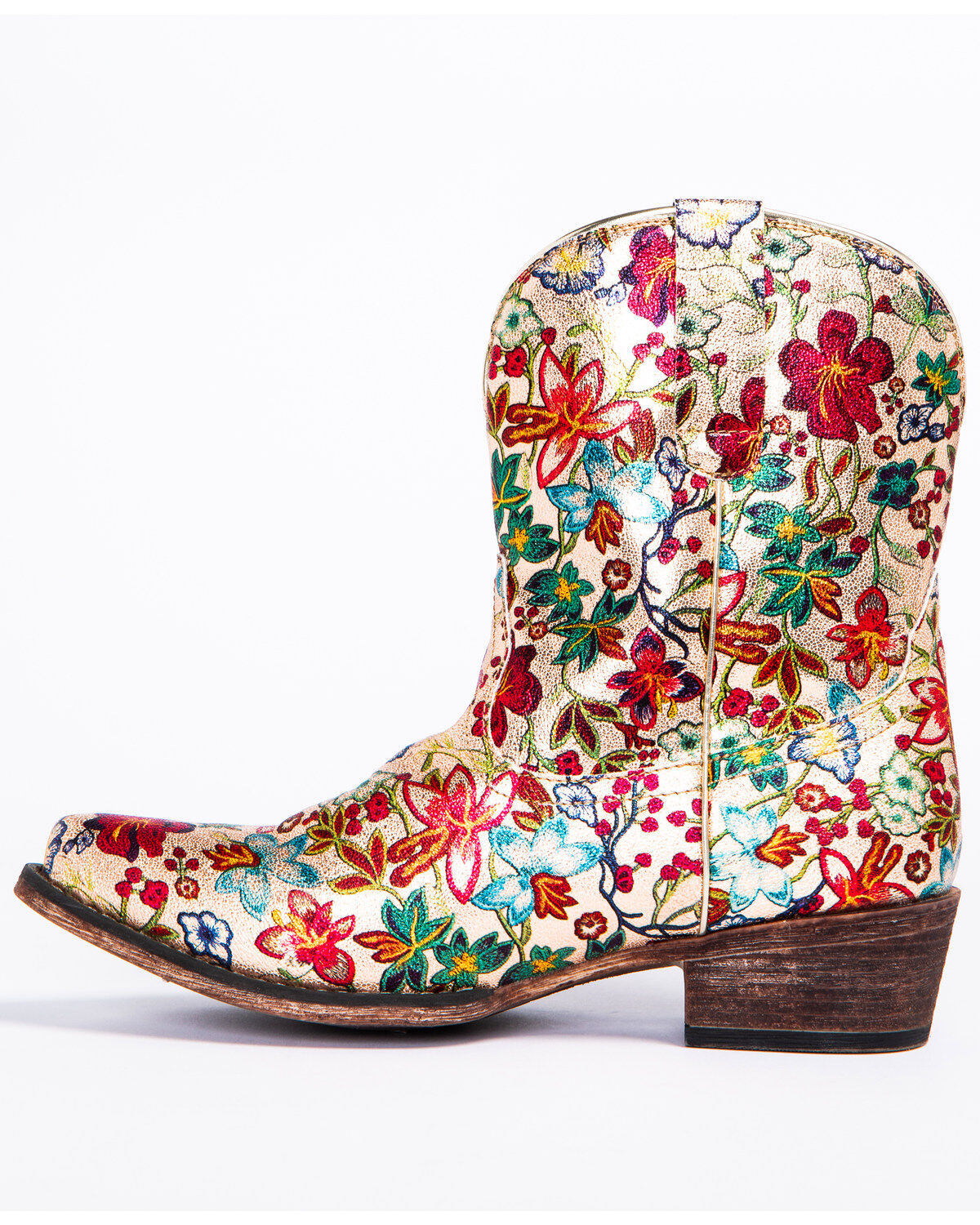 Roper Women's Ingrid Floral Western Booties - Snip Toe
