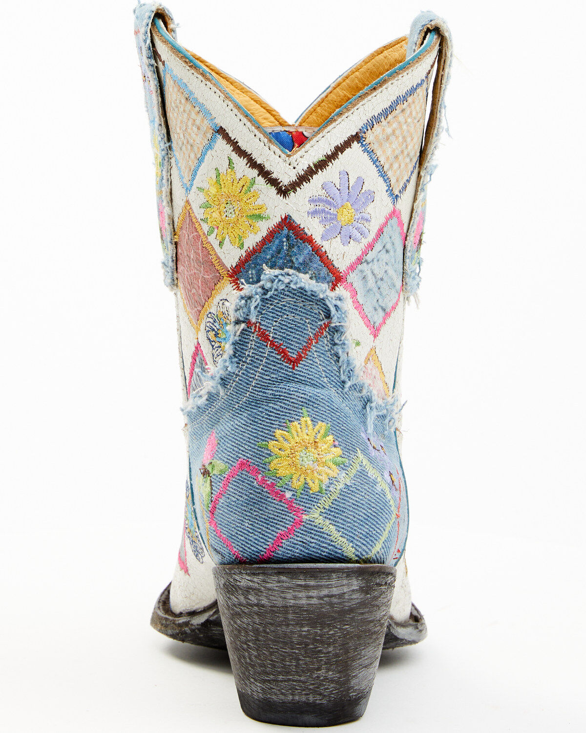 Yippee Ki Yay by Old Gringo Women's Heirloom Short Embroidered Patchwork Booties - Round Toe