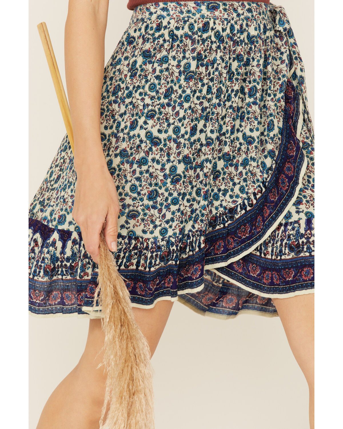 Bila Women's Border Print Wrap Mini Skirt