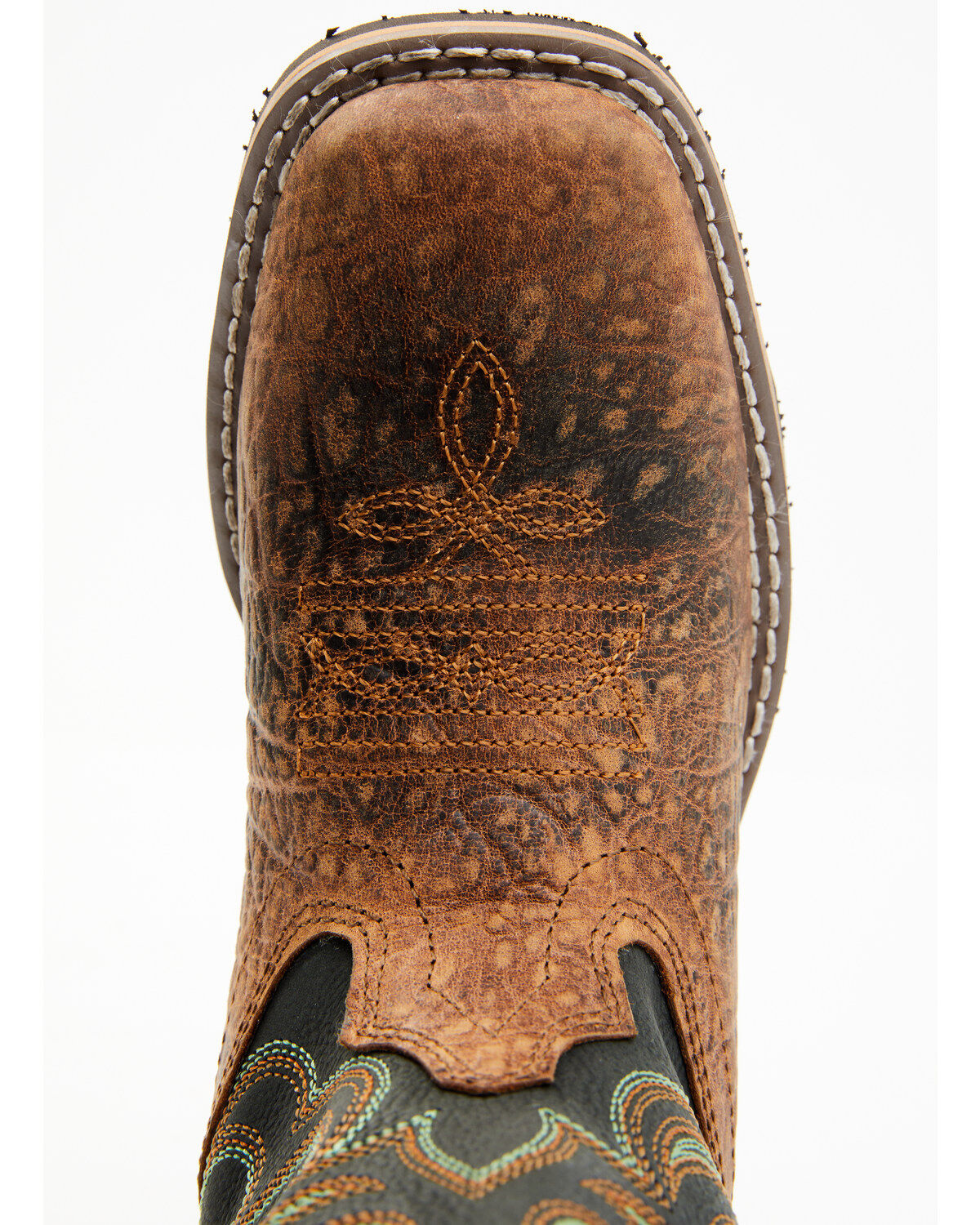 Smoky Mountain Boys' Jesse Bison Leather Print Boot - Square Toe