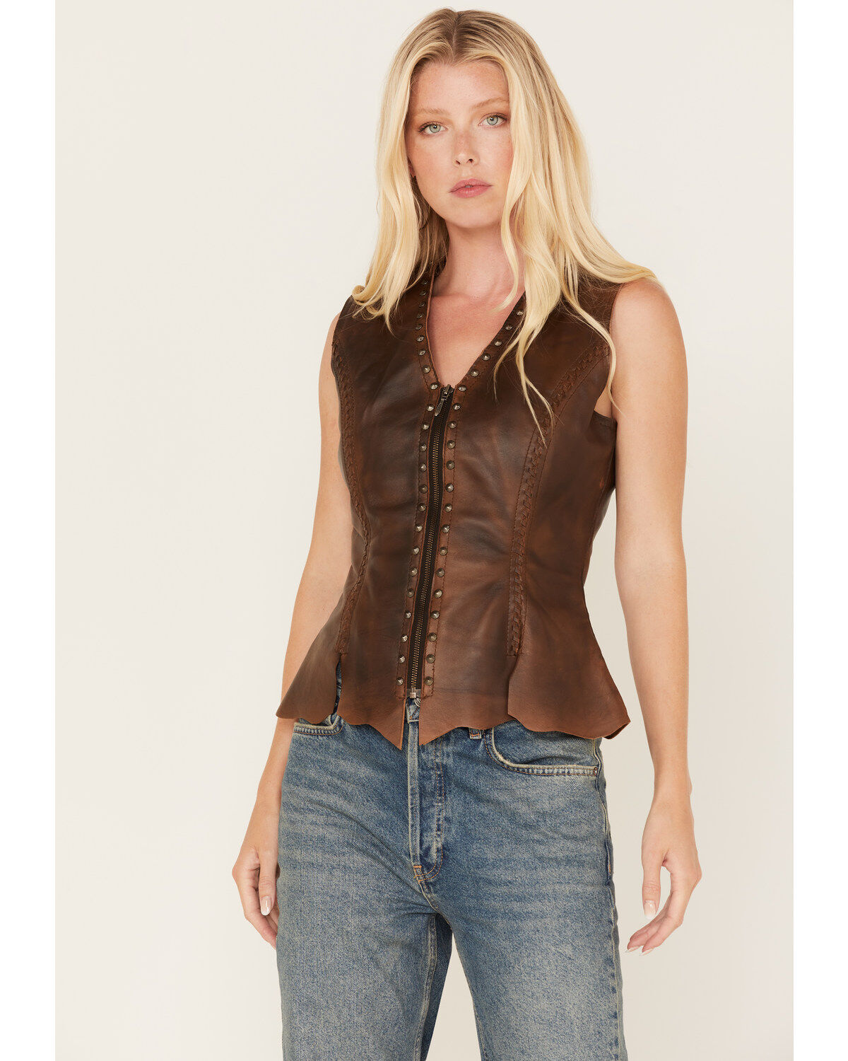 Cripple Creek Women's Antique Finish Stud Vest