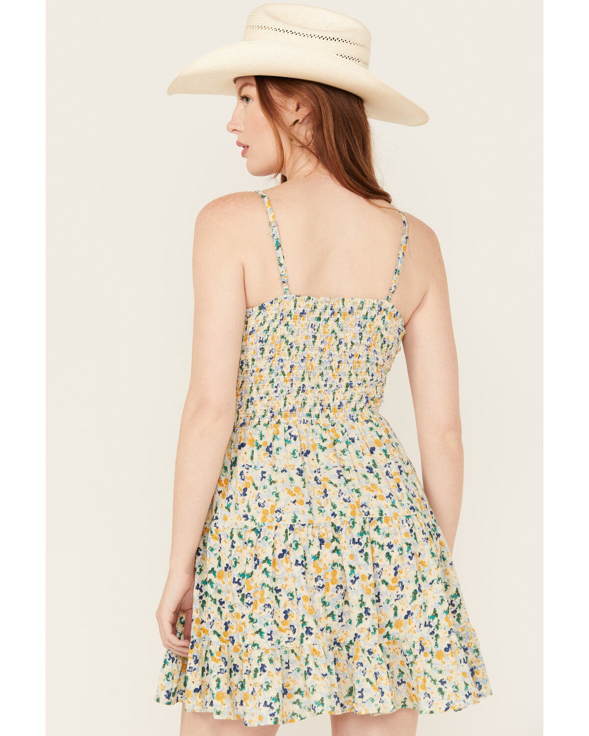 Angie Women's Floral Print Knot Front Mini Dress