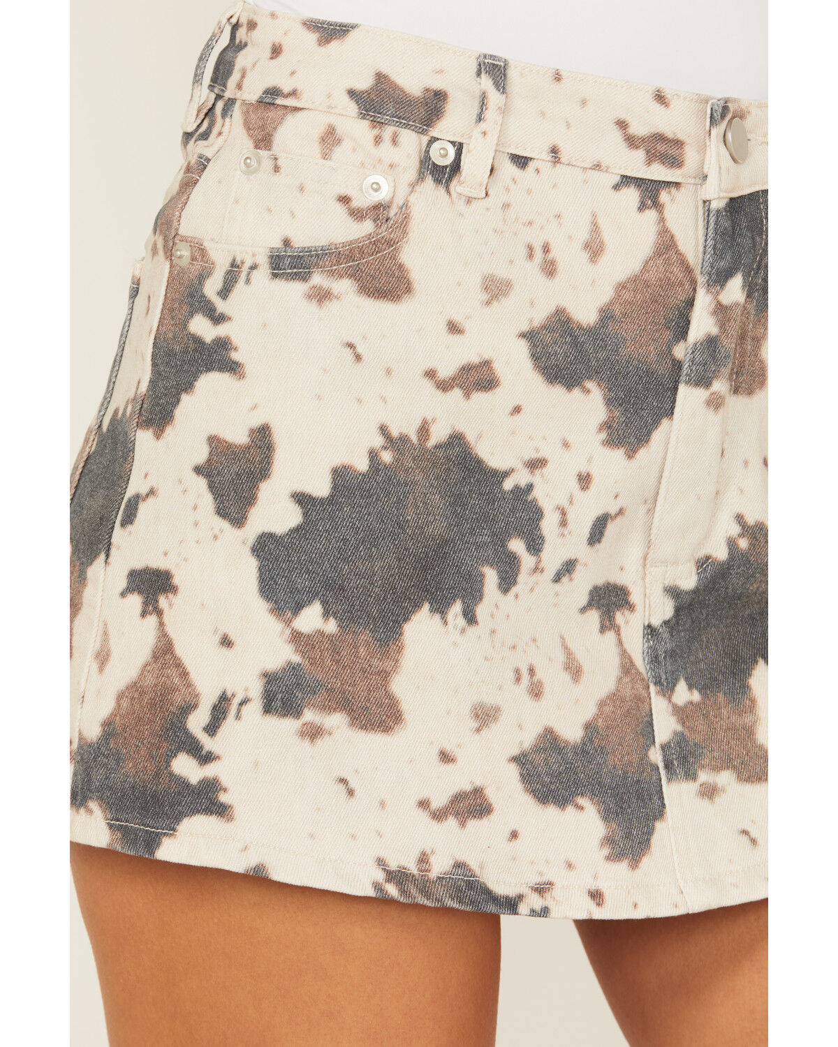 Blue B Women's Cow Print Denim Skort