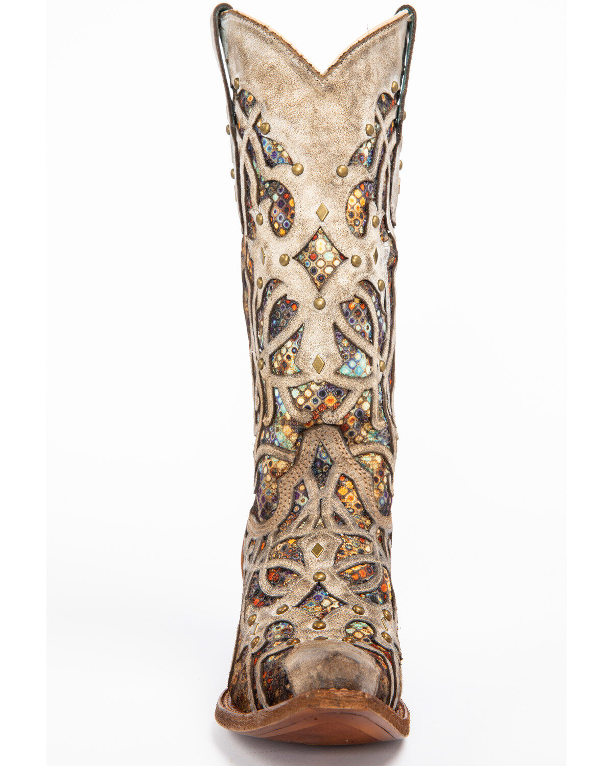 Corral Women's Taupe Inlay Western Boots - Snip Toe
