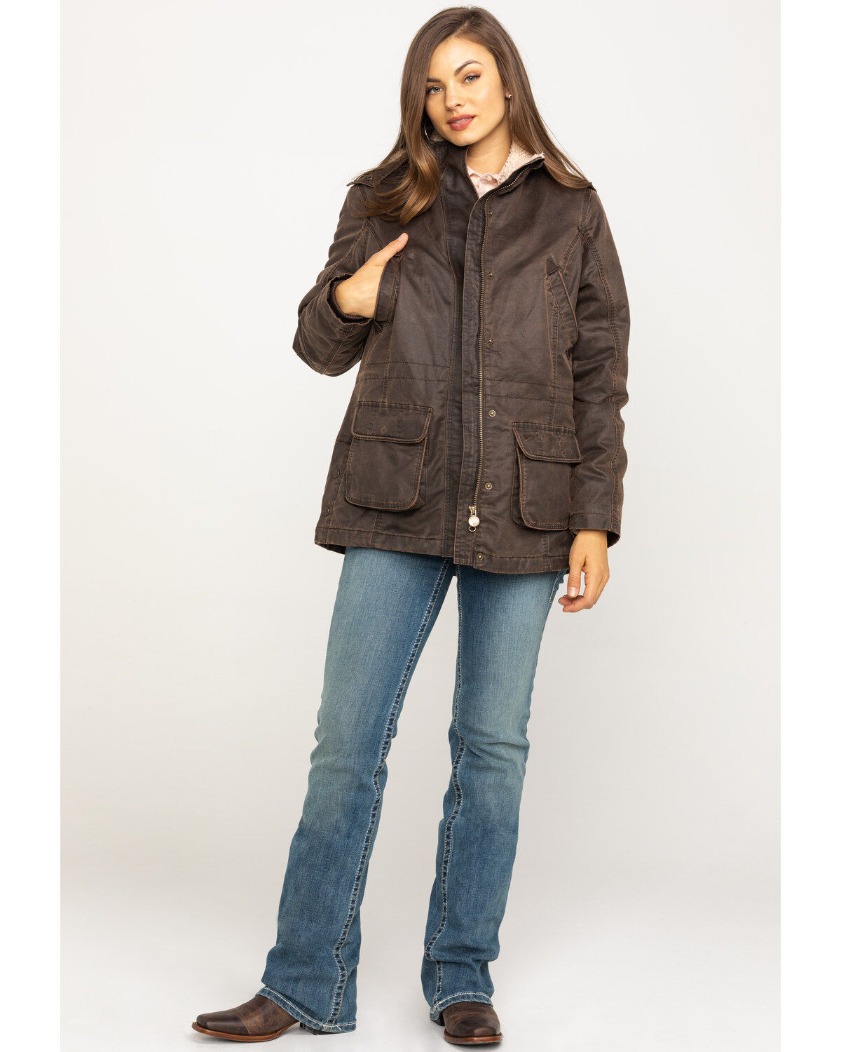 Outback Trading Co. Women's Woodbury Canyonland Jacket with Sherpa Hood