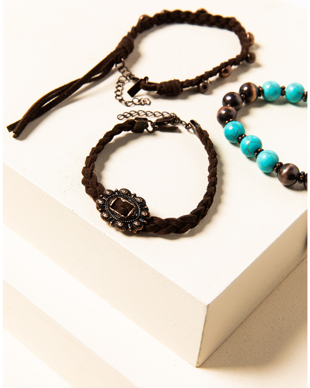 Shyanne Women's Willow Moon Leather Beaded Bracelet Set