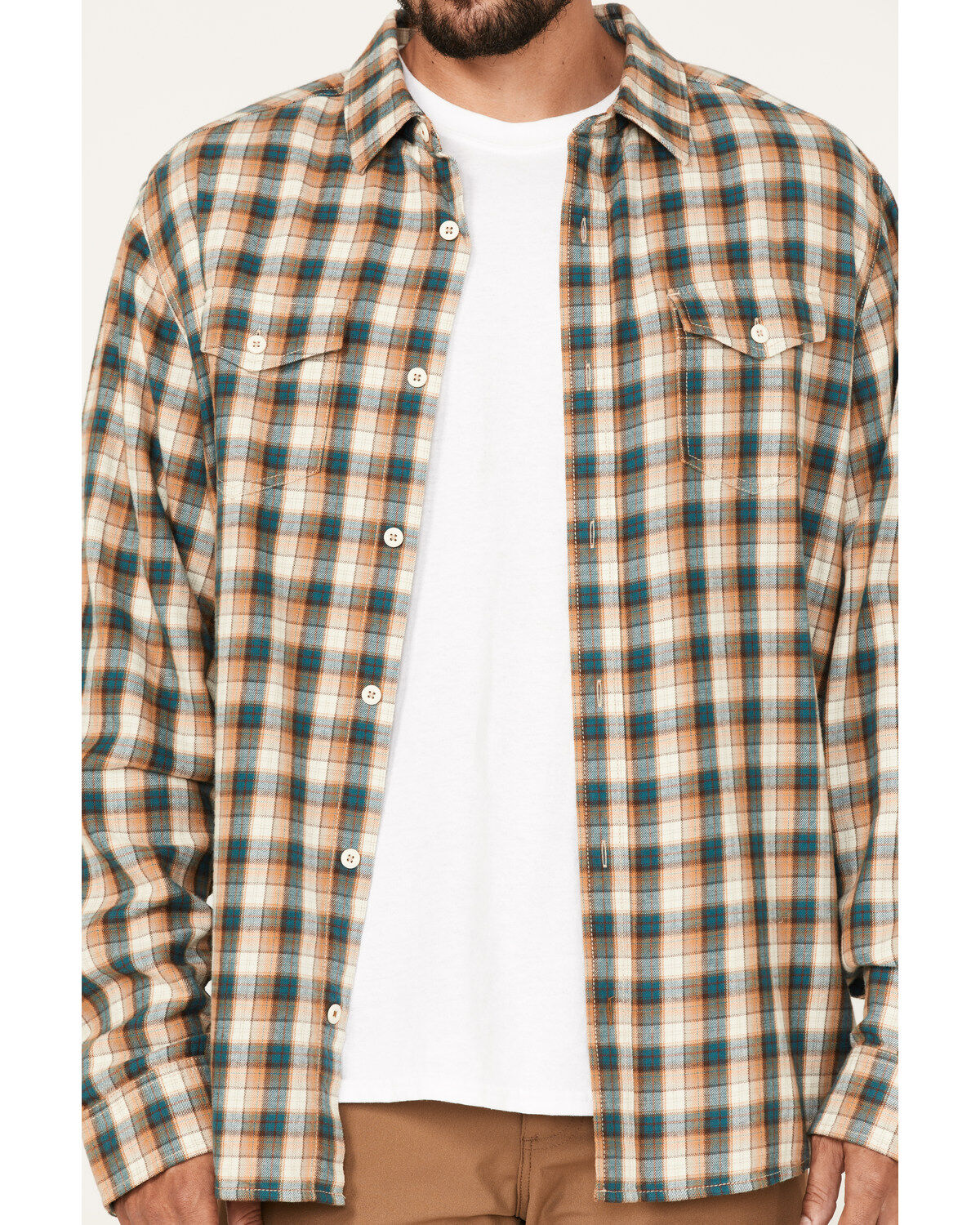 Brothers and Sons Men's Casual Plaid Print Long Sleeve Button Down Western Flannel Shirt