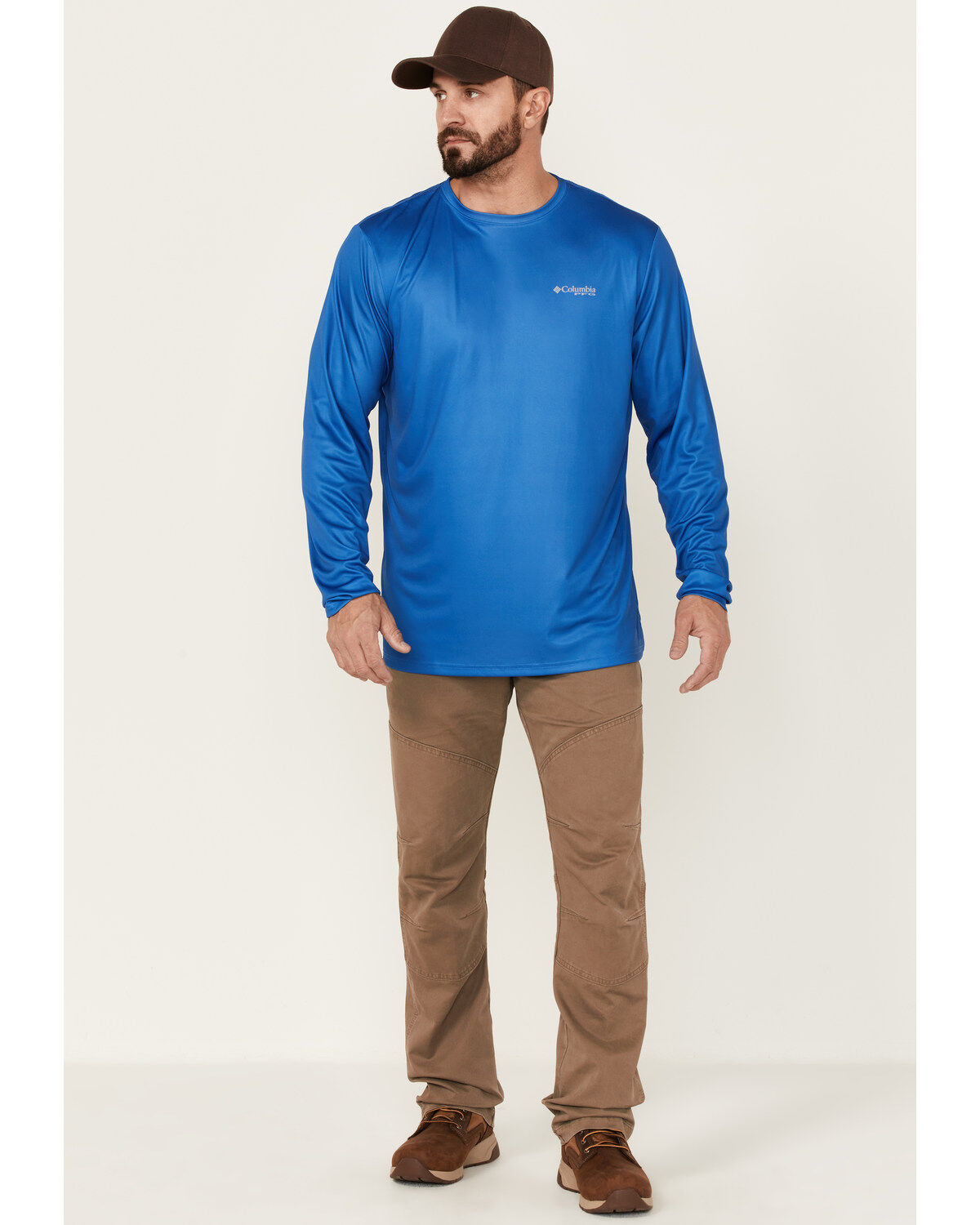 Columbia Men's Navy Tackle Texas Flag Back Graphic Long Sleeve Thermal T-Shirt