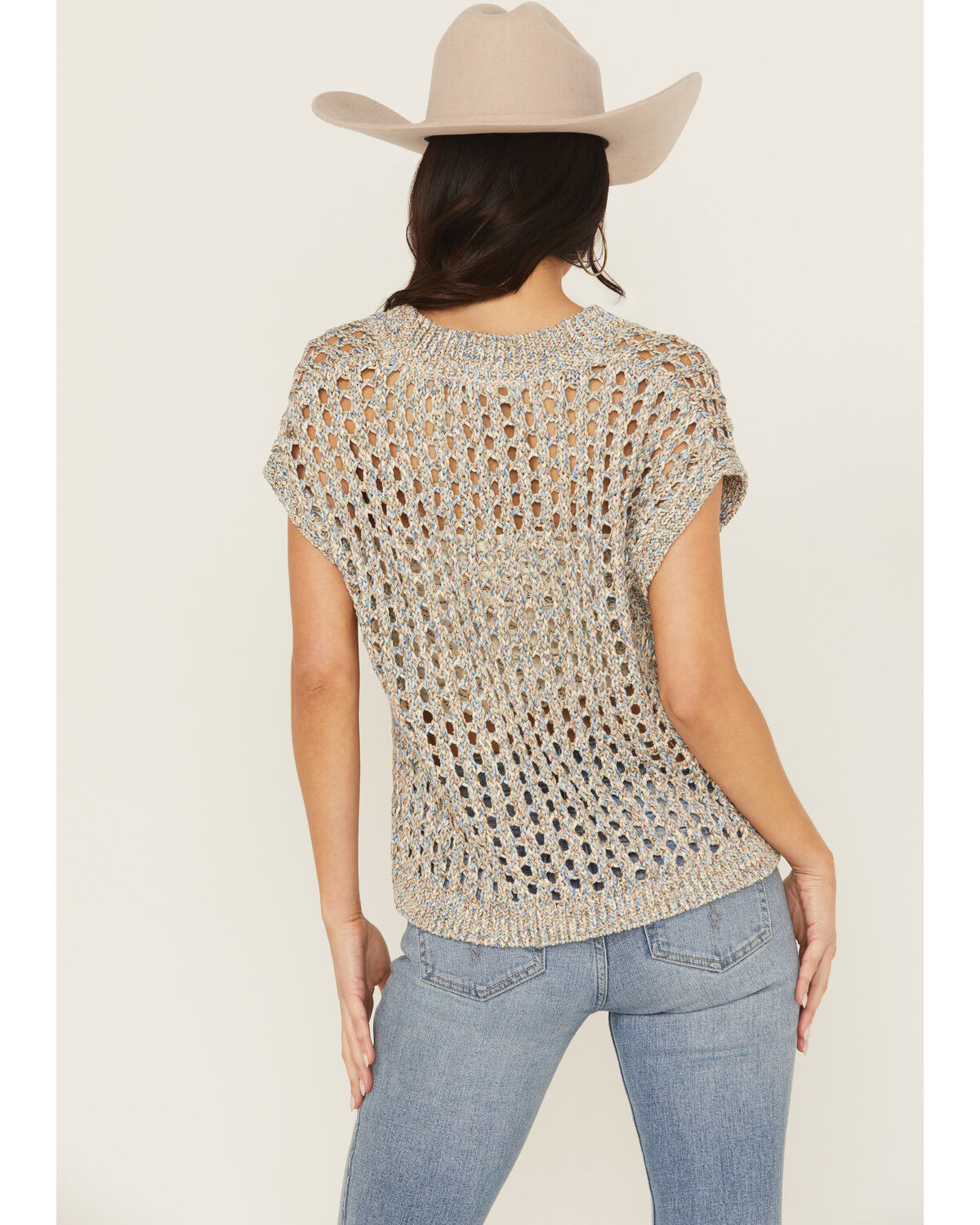 Cleo + Wolf Women's Eleanor Spacedye Open Weave Sweater Vest