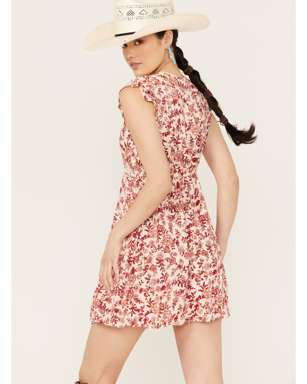 Angie Women's Short Sleeve Floral Mini Dress