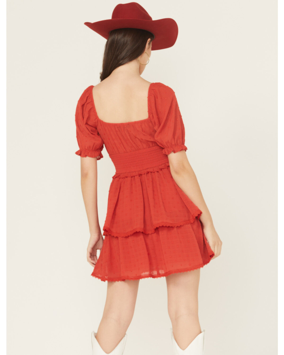 Trixxi Women's Cliff Dot Short Sleeve Mini Dress