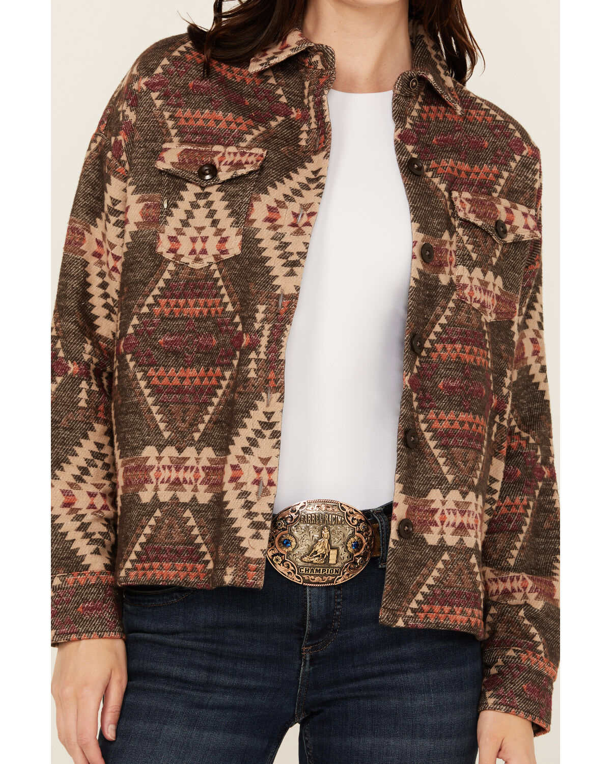 Rock & Roll Denim Women's Southwestern Print Shacket