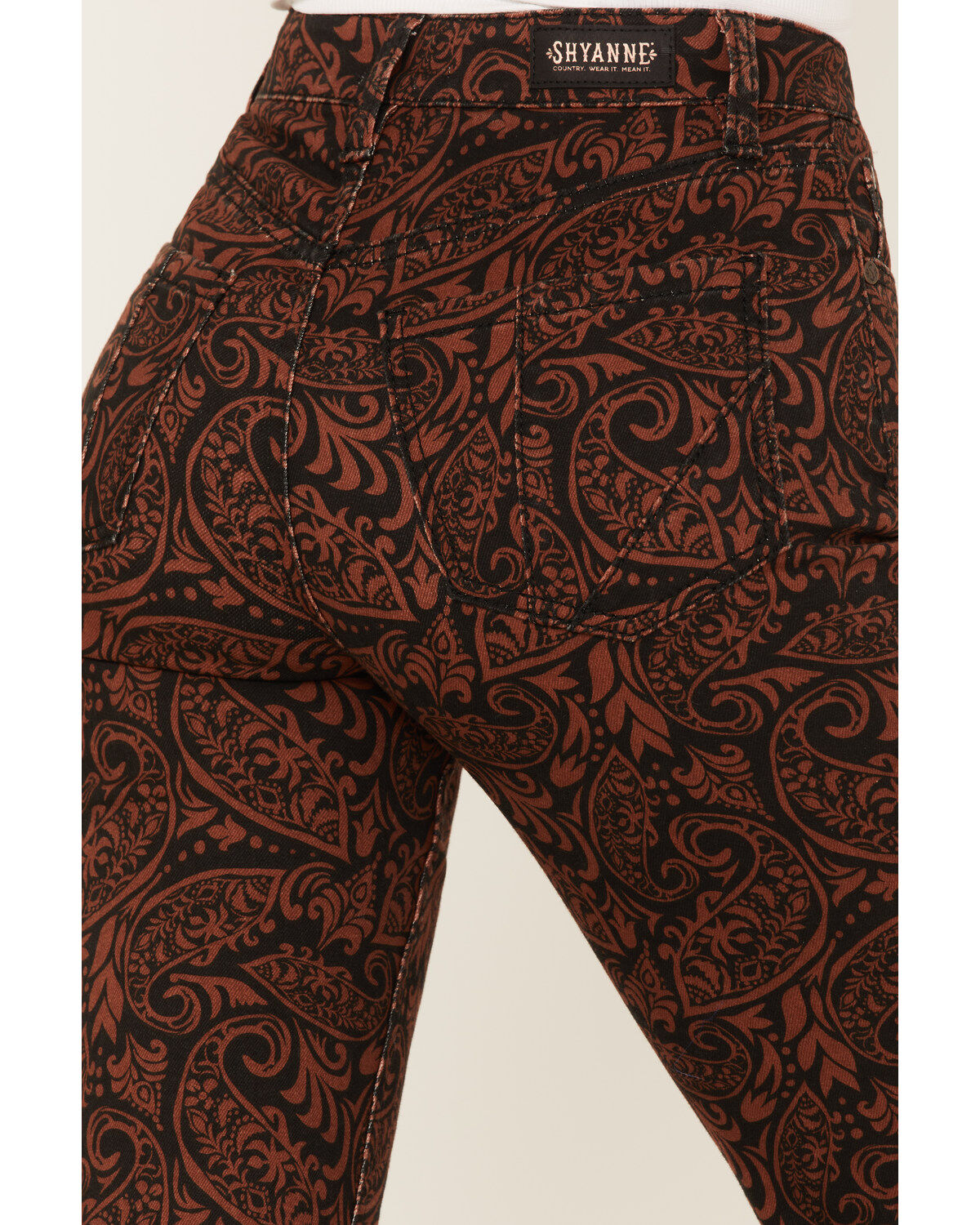 Shyanne Women's Paisley Print Super Flare Jeans