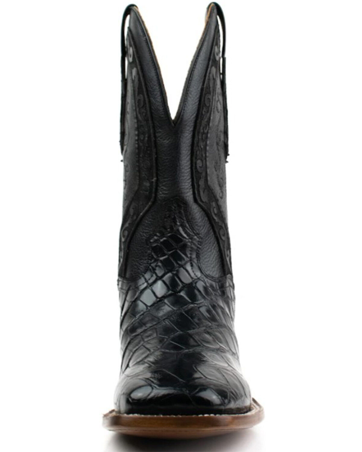 El Dorado Men's Scallop American Alligator Exotic Western Boot - Broad Square Toe