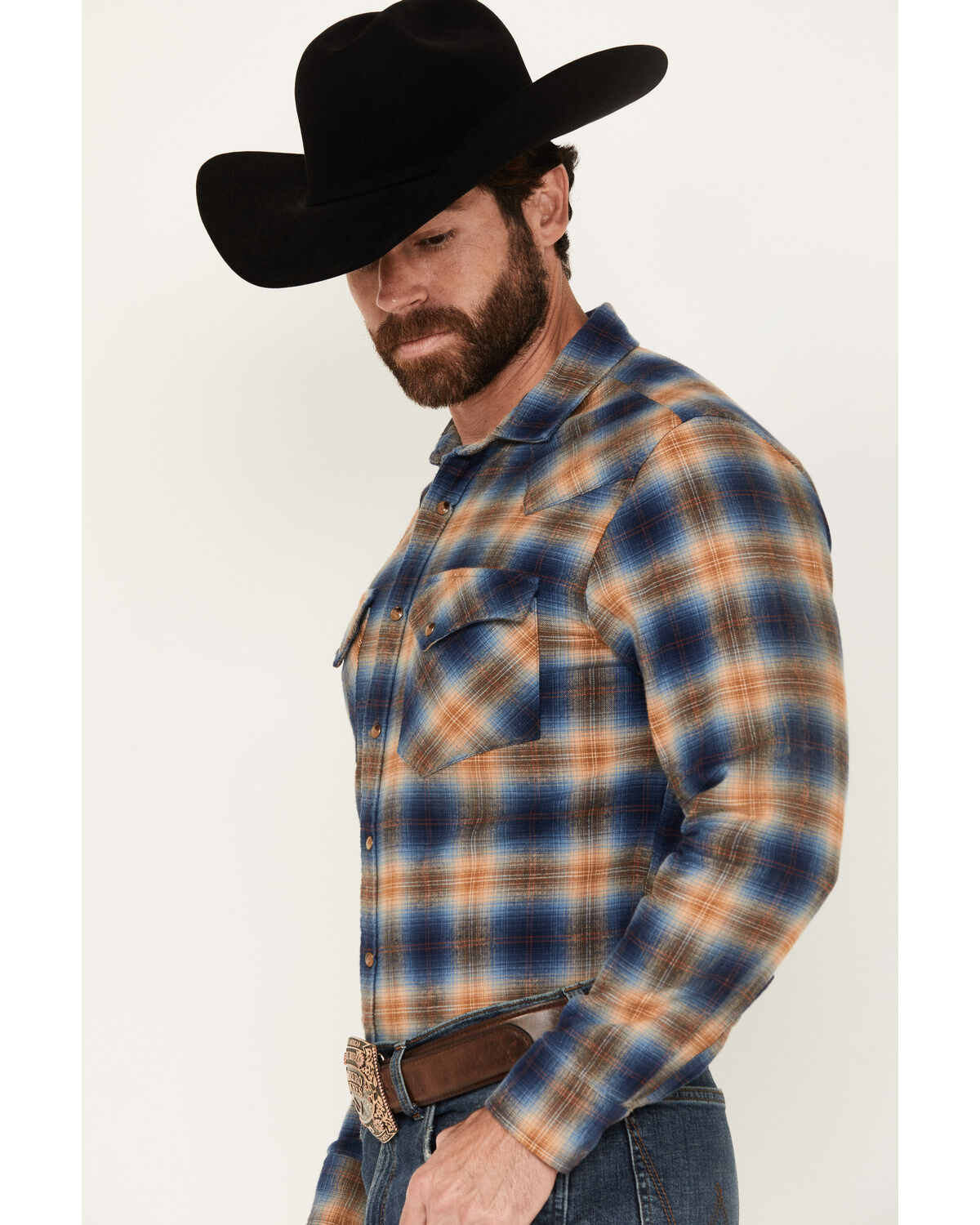 Pendleton Men's Wyatt Plaid Print Long Sleeve Snap Western Shirt