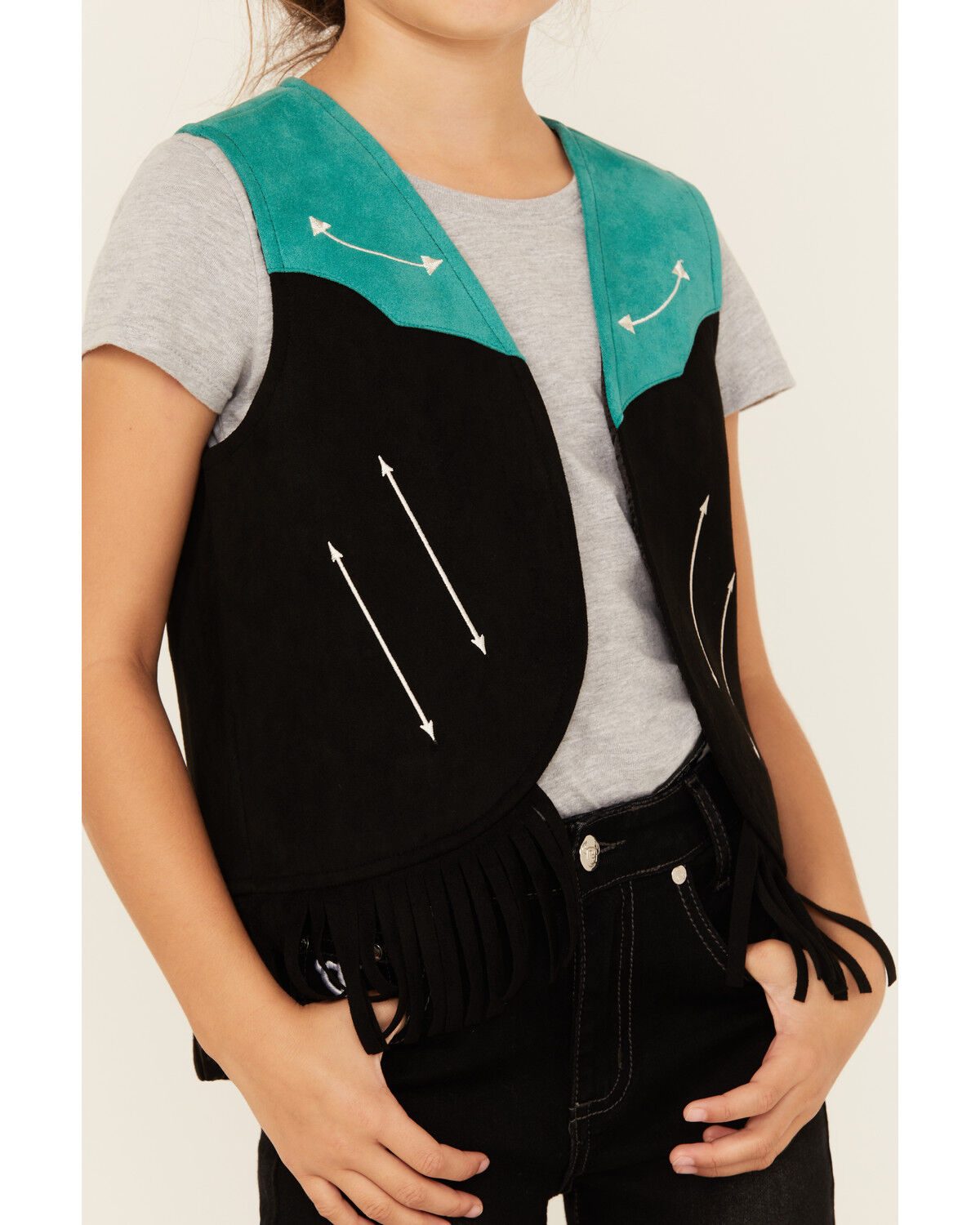 Rock & Roll Denim Girls' Fringe Vest
