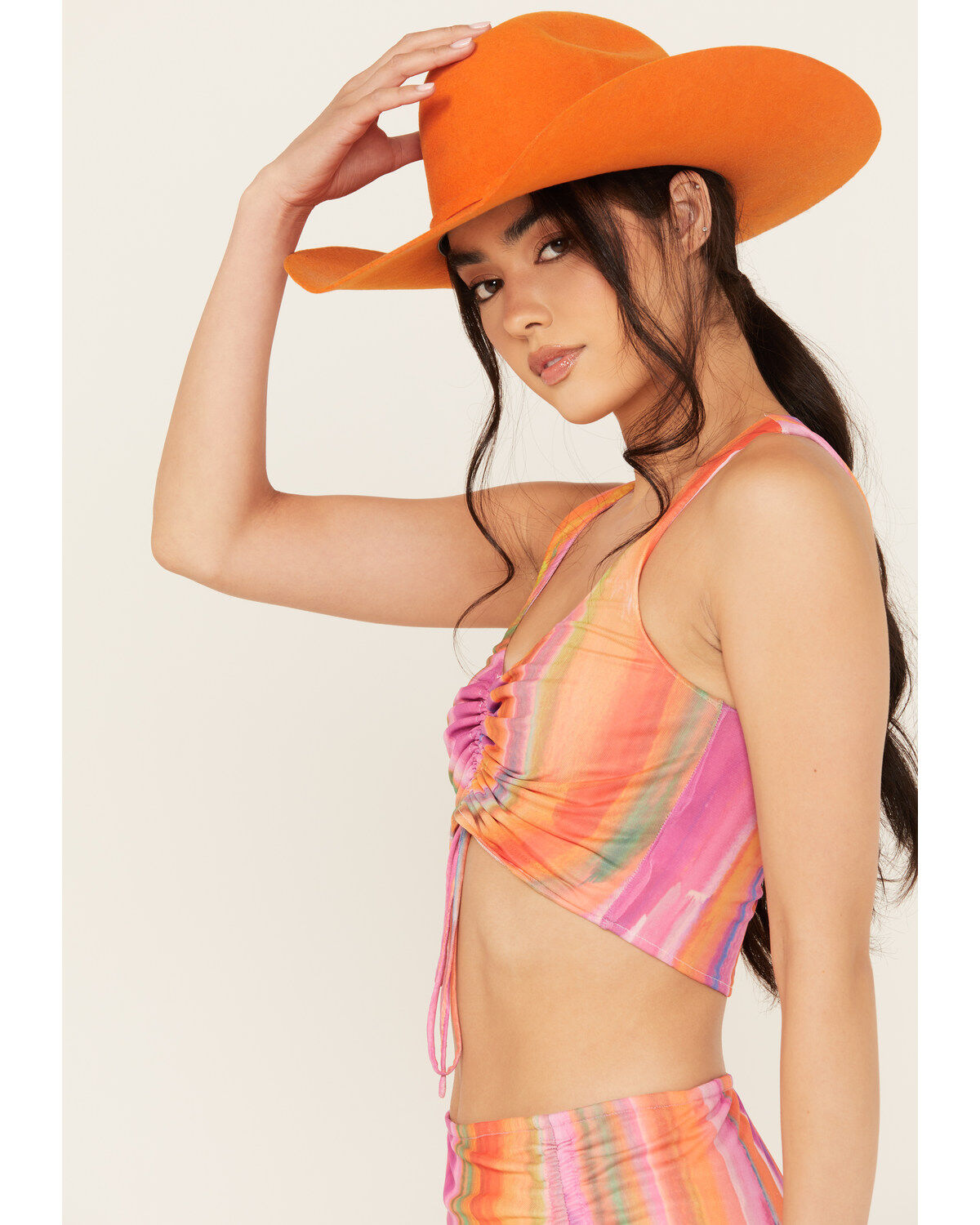 Show Me Your Mumu Women's Hazy Mesh Striped Sleeveless Top