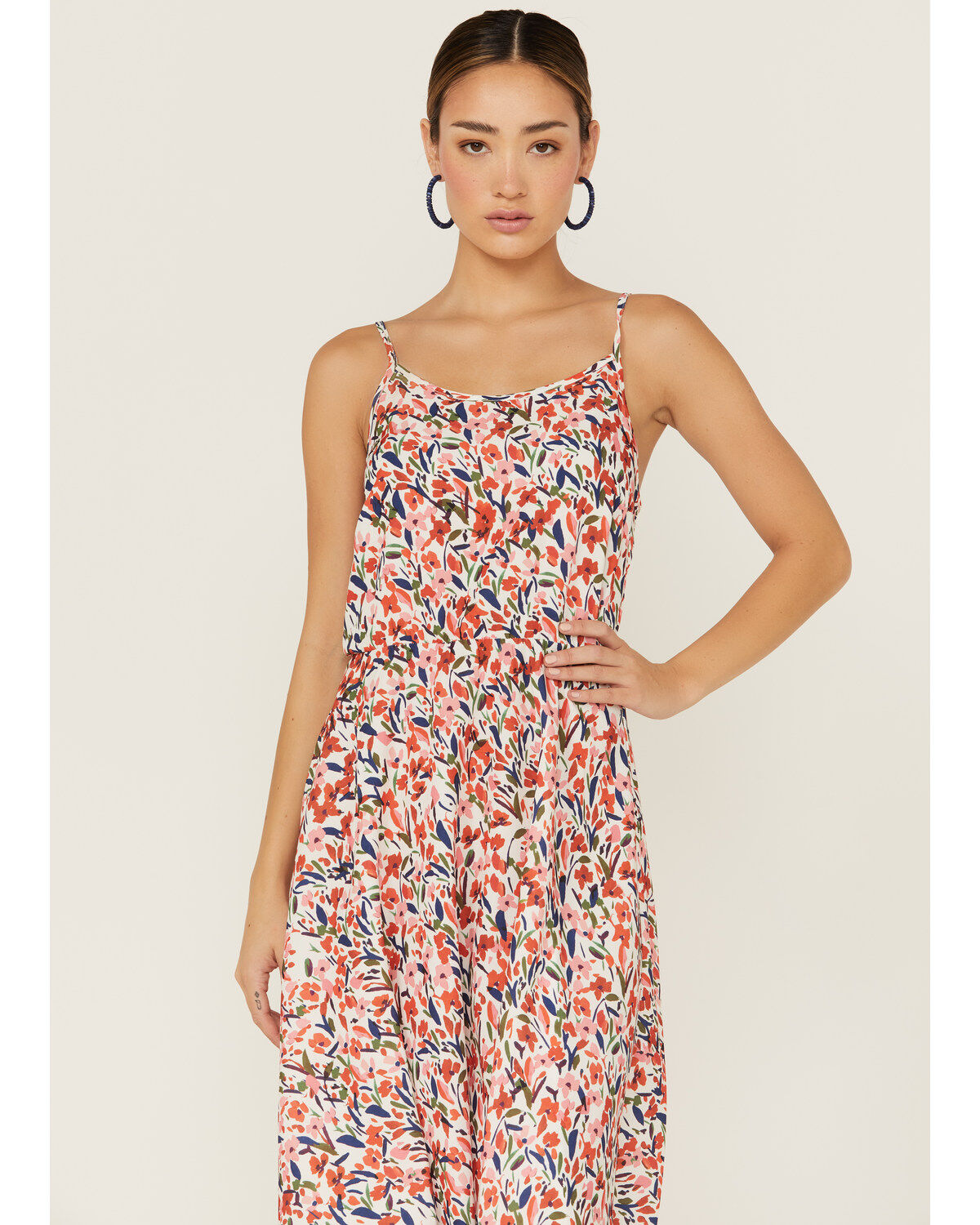 Molly Bracken Women's Floral Tie-Back Midi Dress