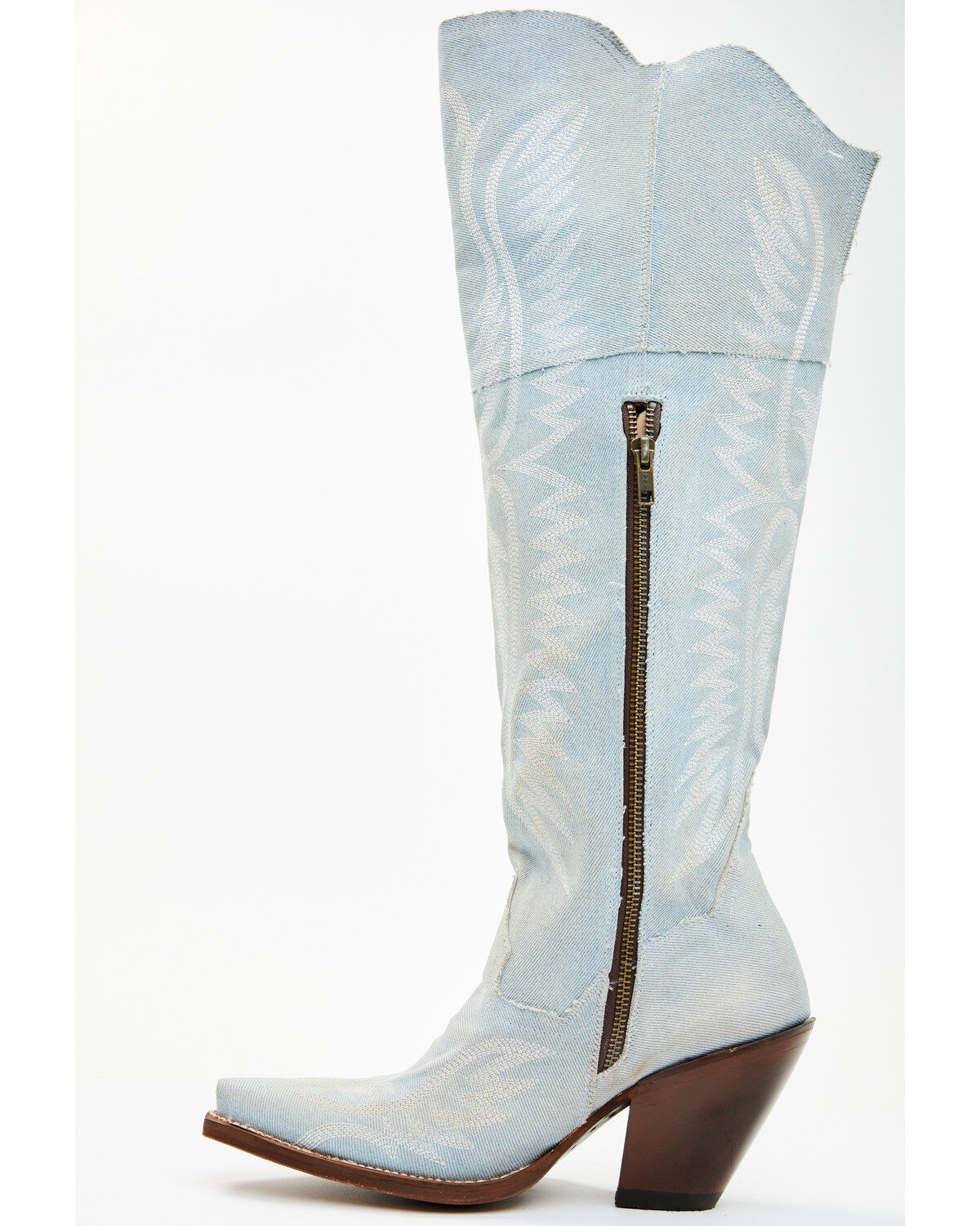 Dan Post Women's Denim Tall Western Boots - Snip Toe