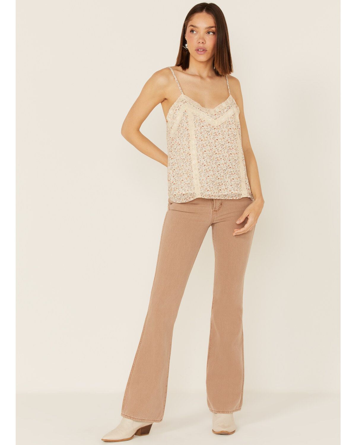 Miss Me Women's Ditsy Floral Lace Cami Top