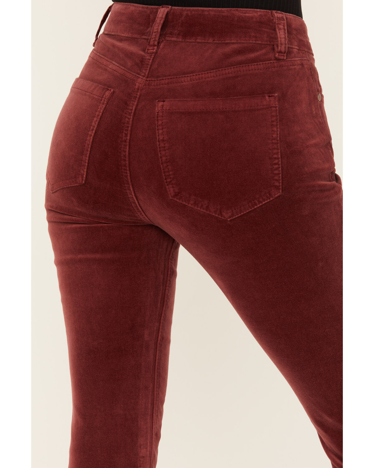 Shyanne Women's Syrah High Rise Velveteen Stretch Flare Jeans