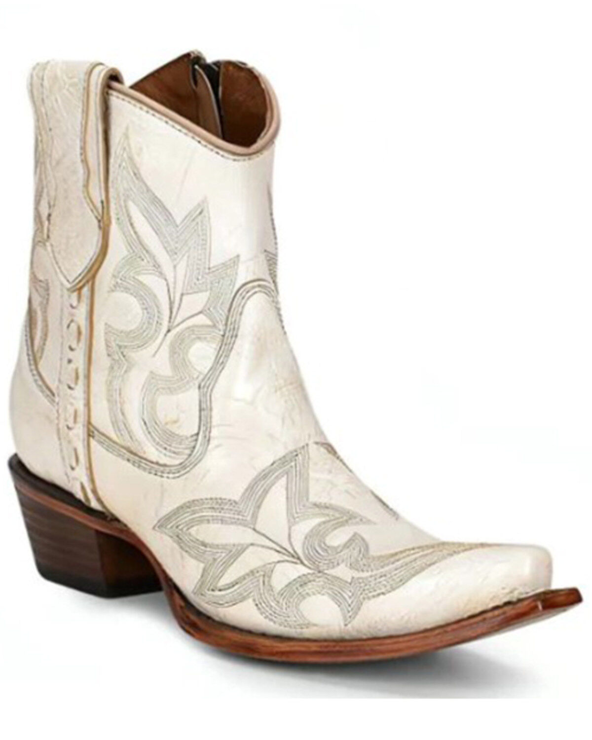 Circle G Women's Pearl Embroidered Western Booties - Snip Toe