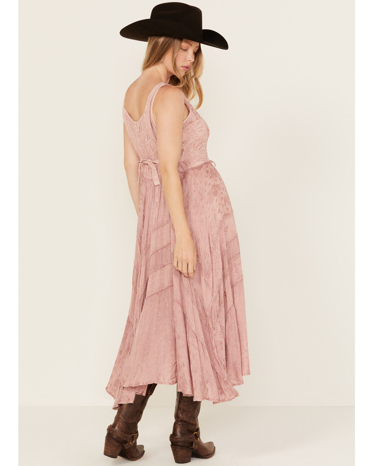 Scully Women's Lace-Up Jacquard Midi Dress