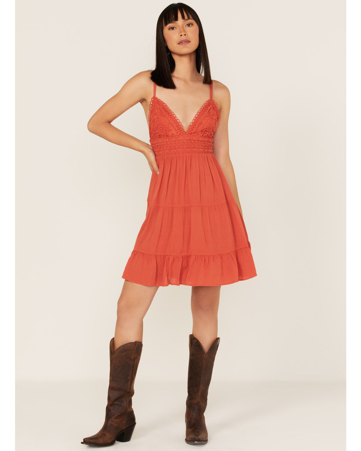 Tempted Women's Crochet Top Sleeveless Mini Dress