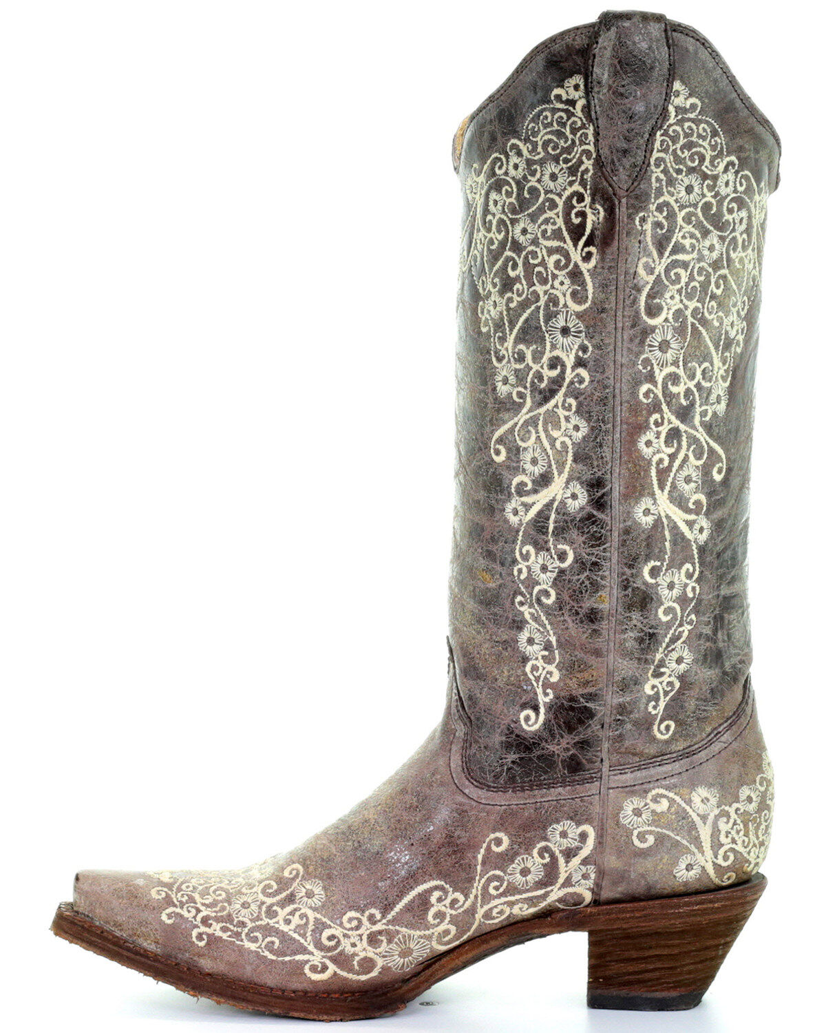 Corral Women's Crater with Bone Embroidery Western Boots - Snip Toe